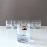 6 Vintage Whiskey Glasses, Ingrid Glas Germany, Bourbon, Mid Century Bar