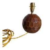 70's wooden ball lamp stands
