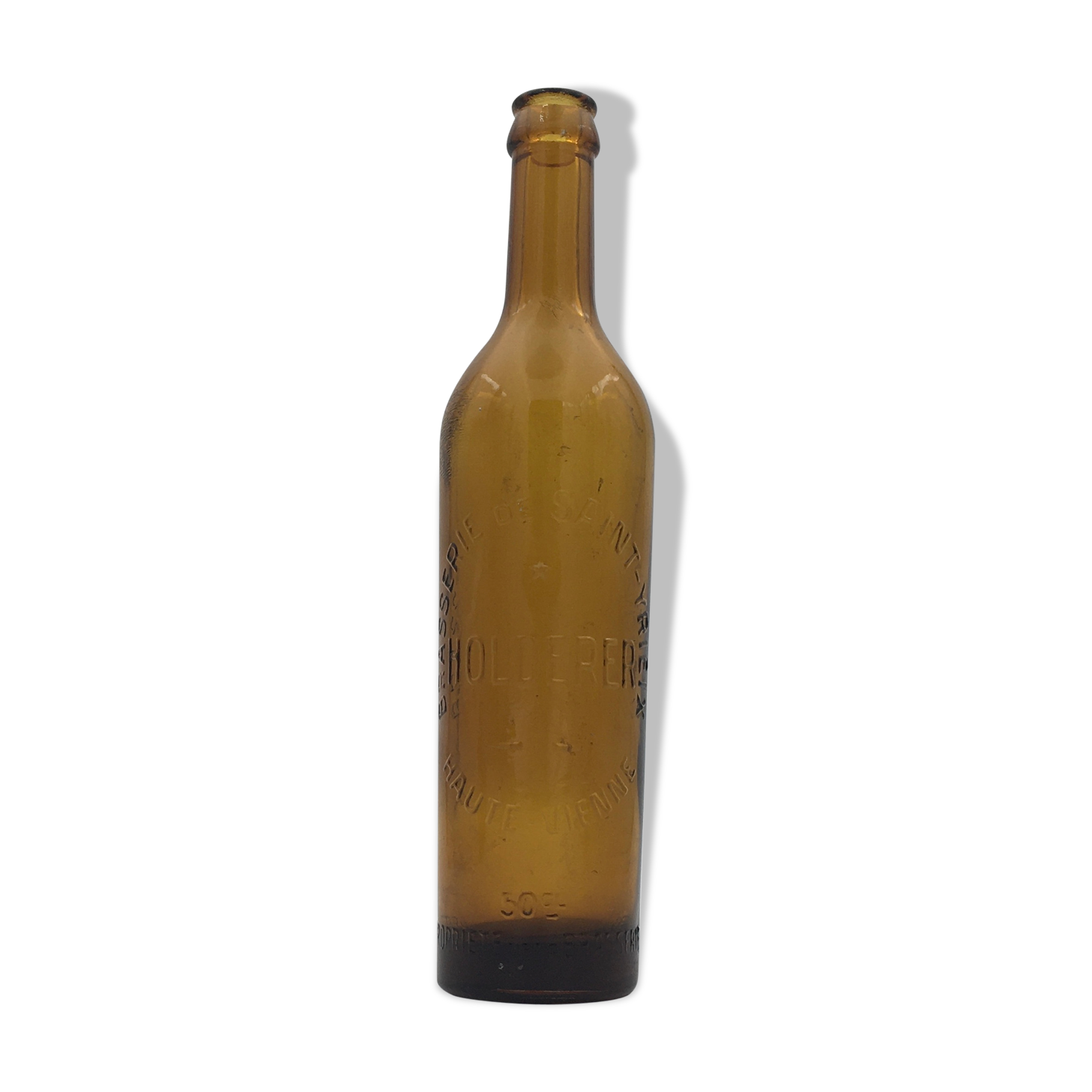 Bottle of old glass beer, Holderer Brewery (Saint Yrieix) - 20th century
