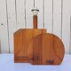 Large wooden lamp, geometric, 1970s design, F. Sénac