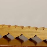 Heart-shaped chandelier made of Swedish pine wood.