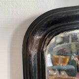 Napoleon III mirror in black wood with pediment