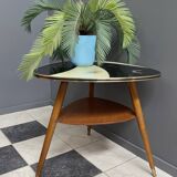 Triangular glass table from the 1960s