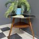 Triangular glass table from the 1960s