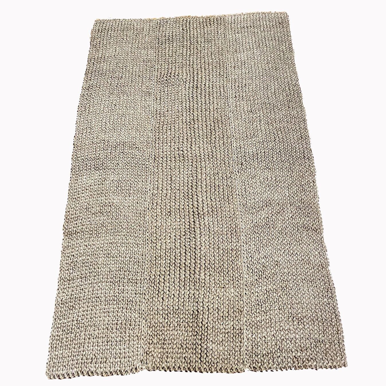 Handmade carpet in natural fiber of knitted palm leaf