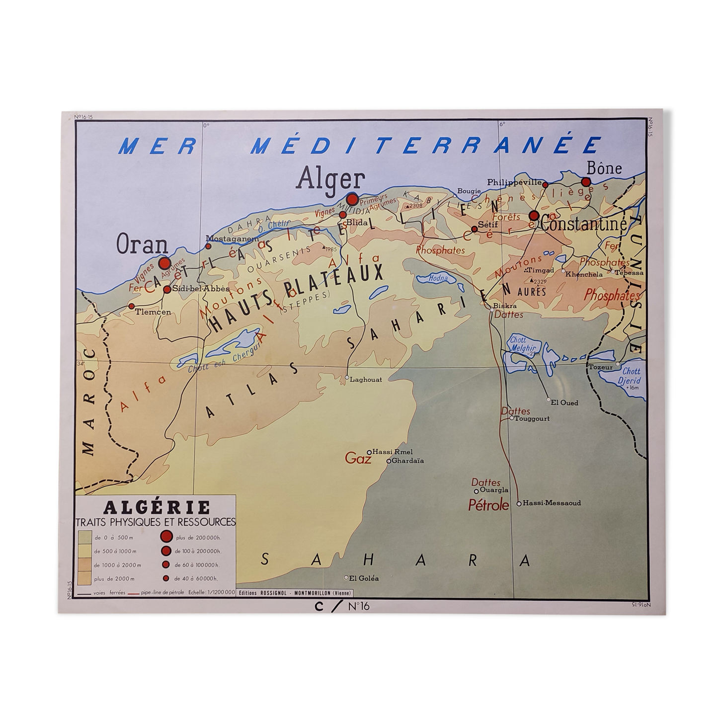 School map Algeria Tunisia