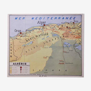 School map Algeria Tunisia