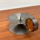 Brutalist Scandinavian candle holder in metal and glass by Gunnar Ander for Ystad, 1960s.