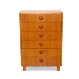 Tallboy teak chest of drawers, sweden, 1960