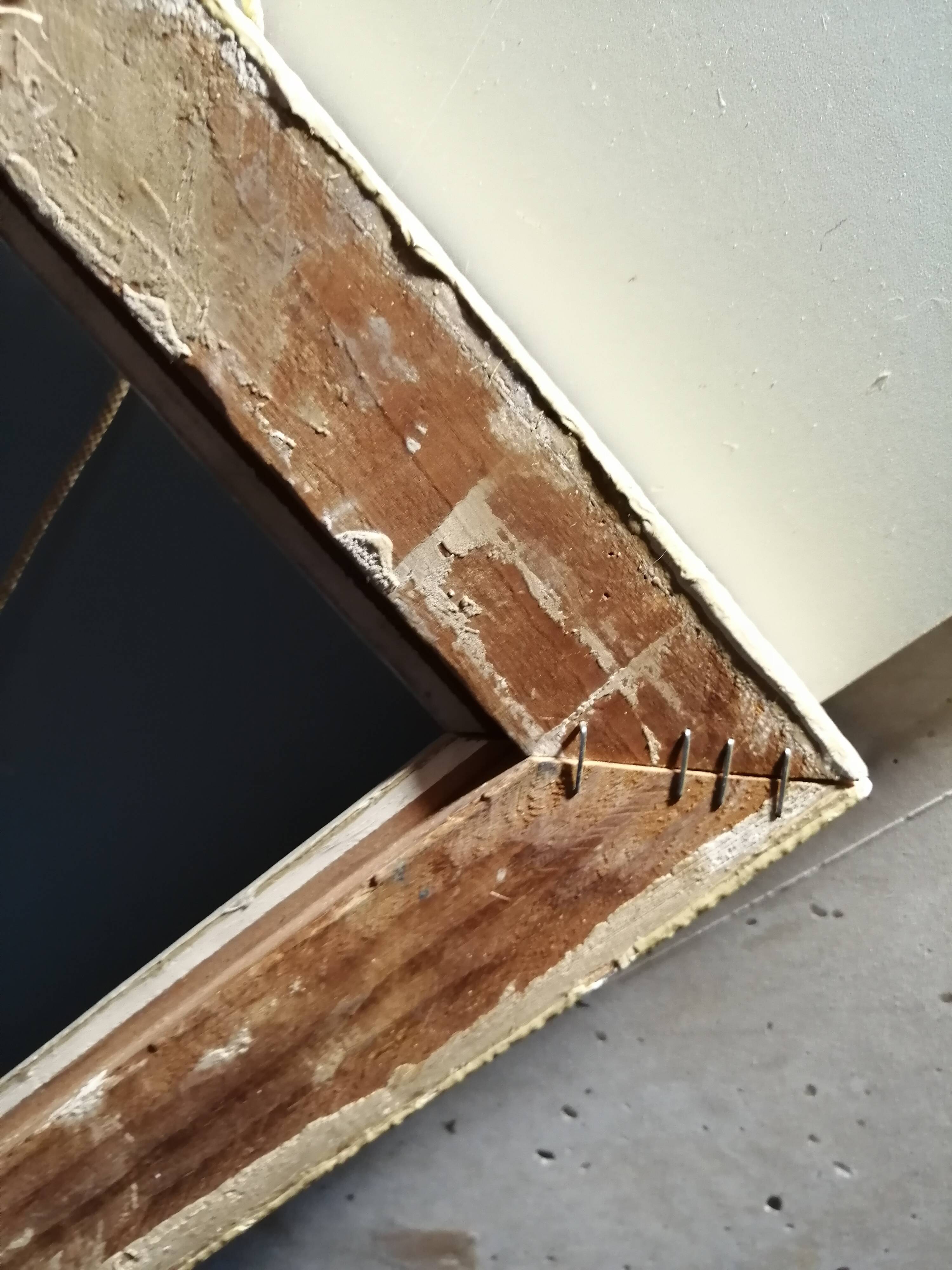 Old painted wooden frame