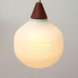 1960s wall lamp in teak and opal glass