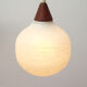 1960s wall lamp in teak and opal glass