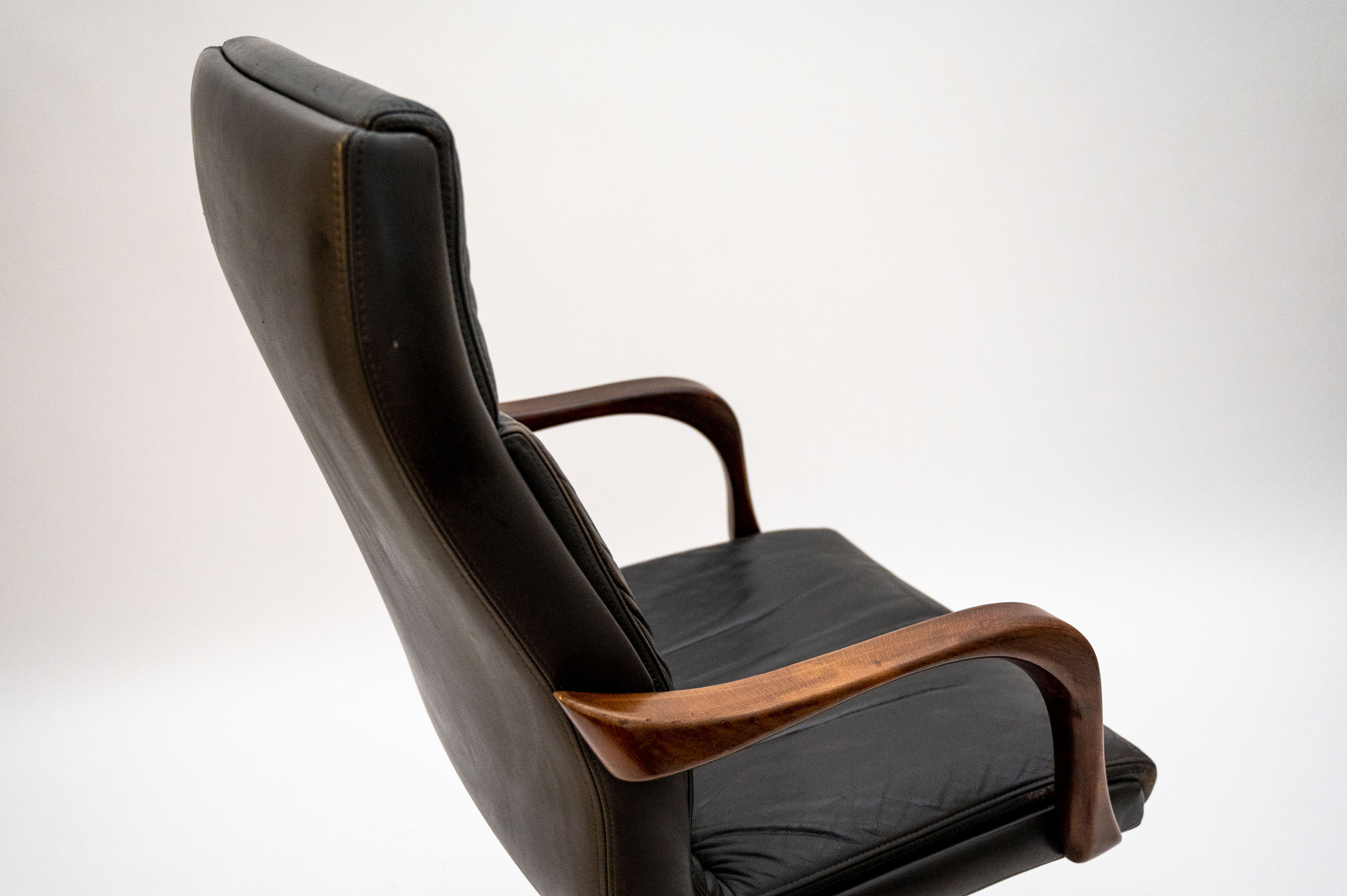 Fauteuil de bureau vintage en cuir