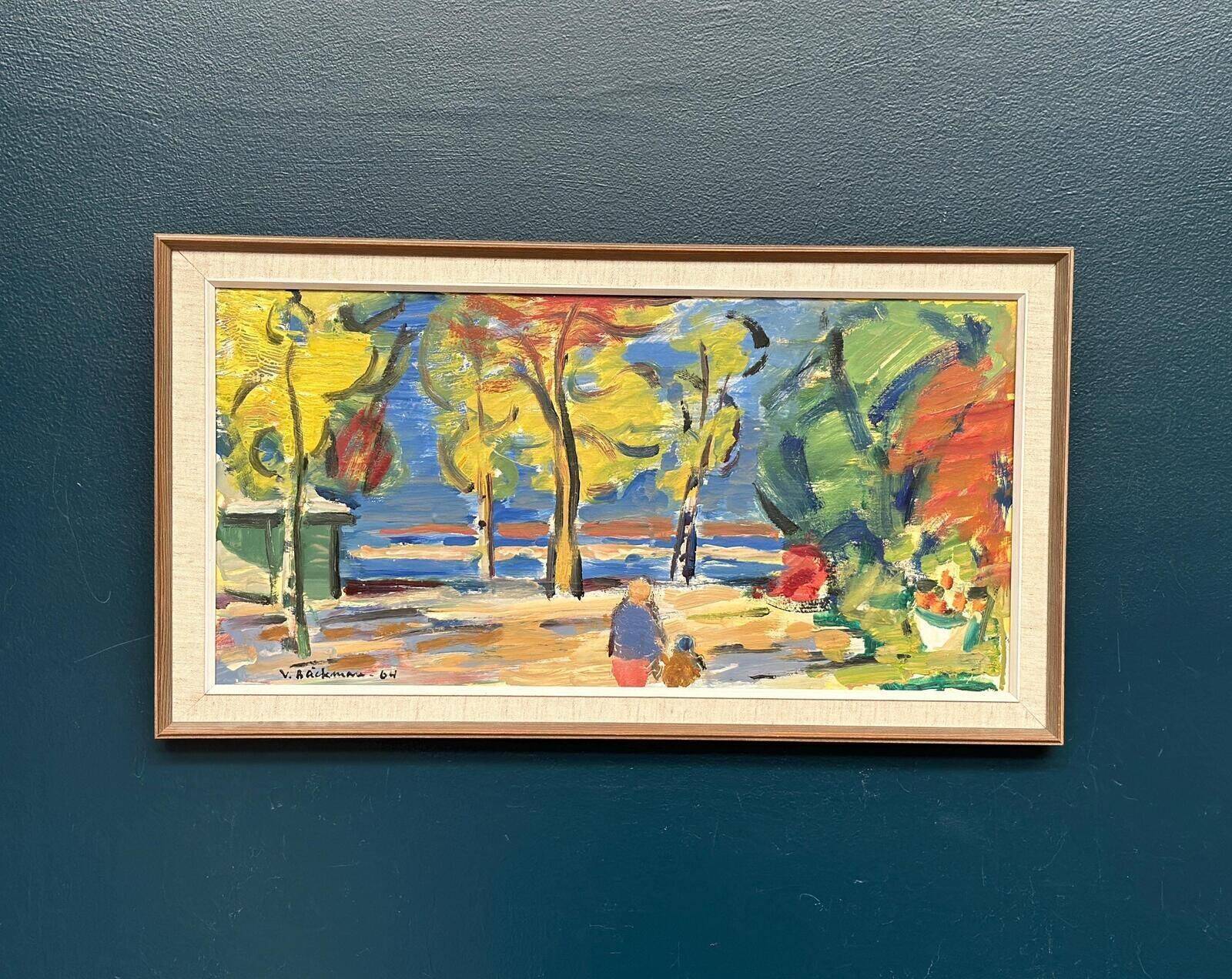 Huile sur panneau d'origine suédoise – par Vidar Bäckamn (1964)
