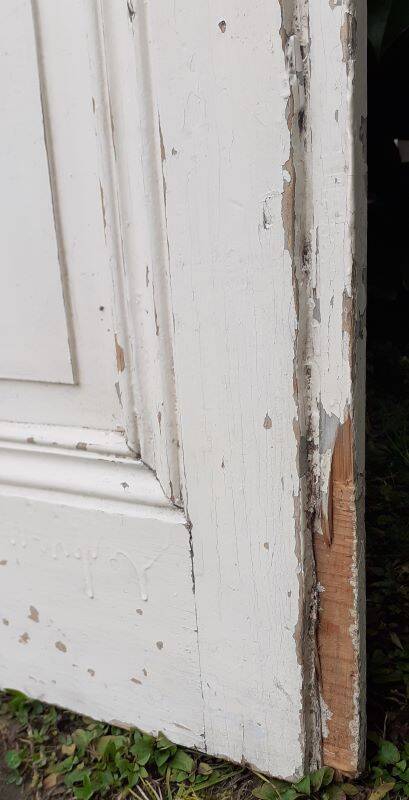 Communication door h221xl90cm old paneled, molded, interior
