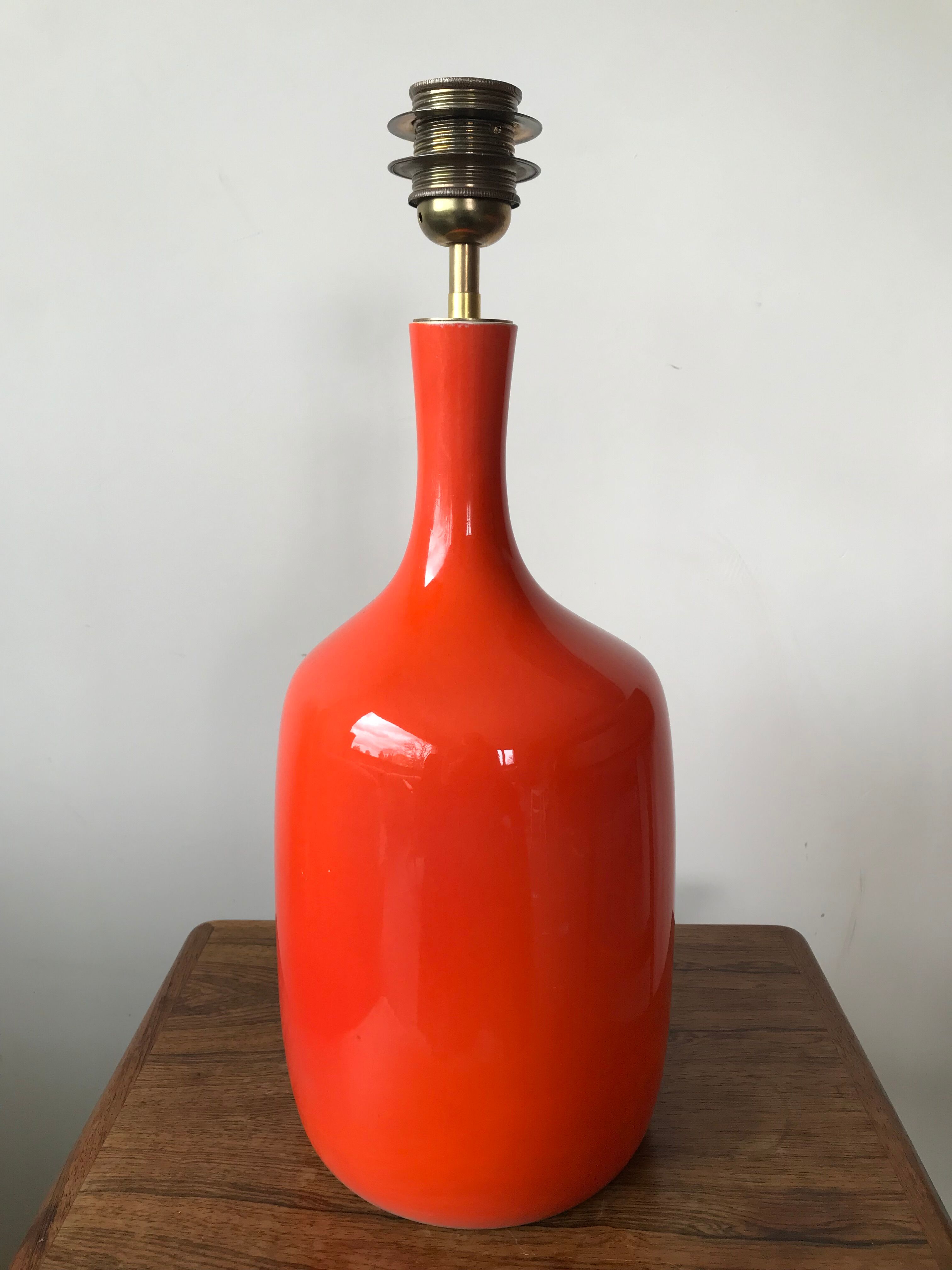 Lampe en céramique orange
