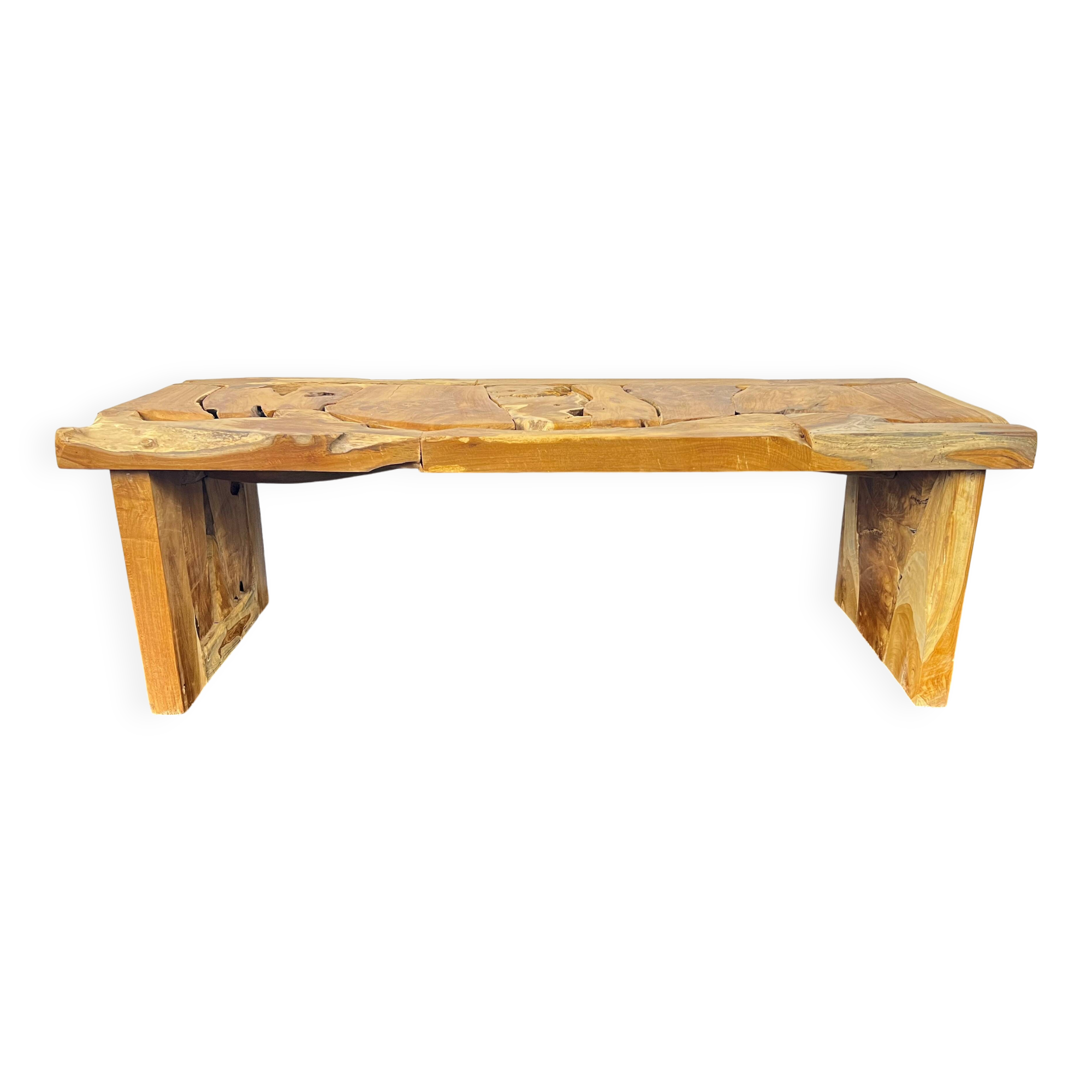Raw wood bench