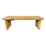Raw wood bench