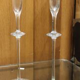 Old Pair of Villeroy And Boch Crystal Candlesticks Or Soliflores