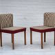 1960s, set of 2 Danish easy chairs, traditional Danish woven wool fabric.