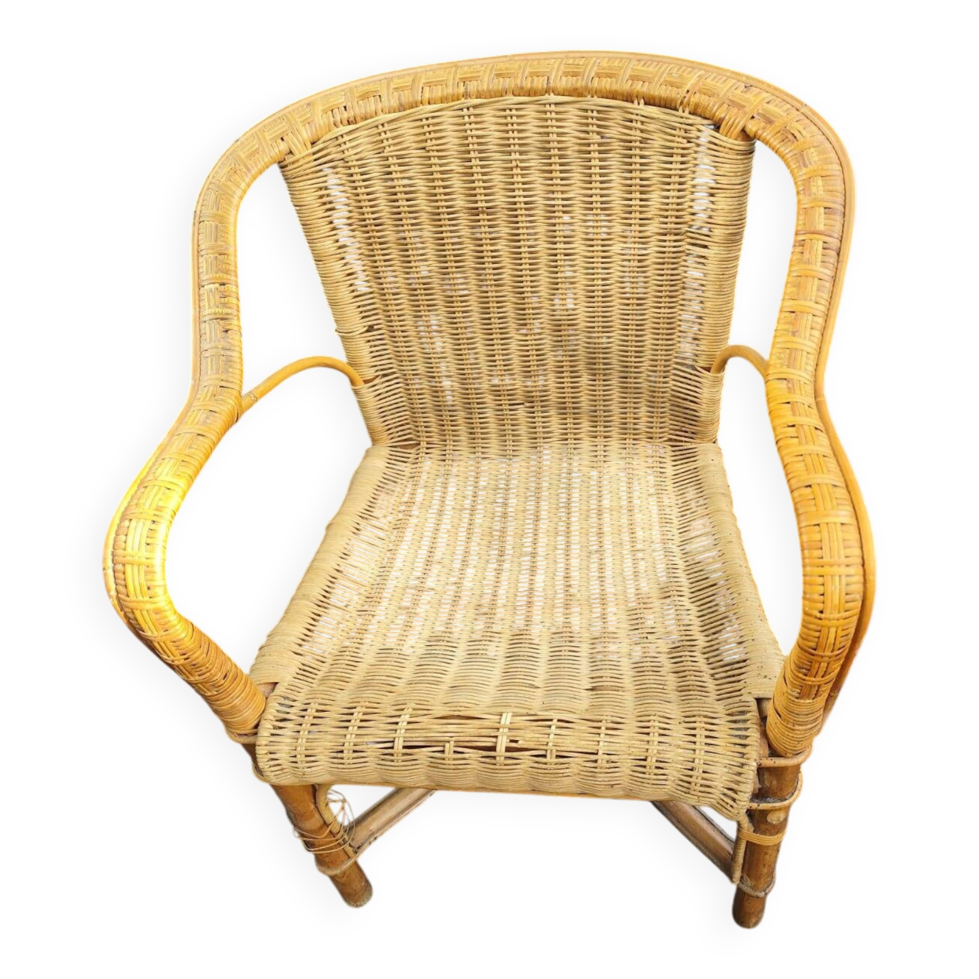 Vintage wicker armchair
