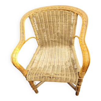 Fauteuil en osier vintage