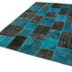 Hand-knotted turkish vintage 200 cm x 297 cm black patchwork carpet
