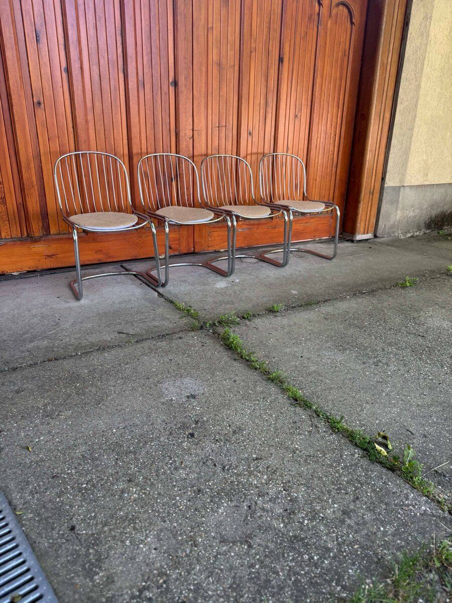 Italian dining chairs style Gastone Rinaldi, 1970s, set of 4