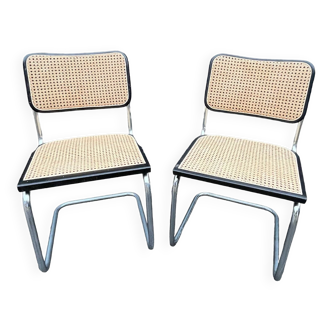 Paire duo de chaise B32 Marcel Breuer noir