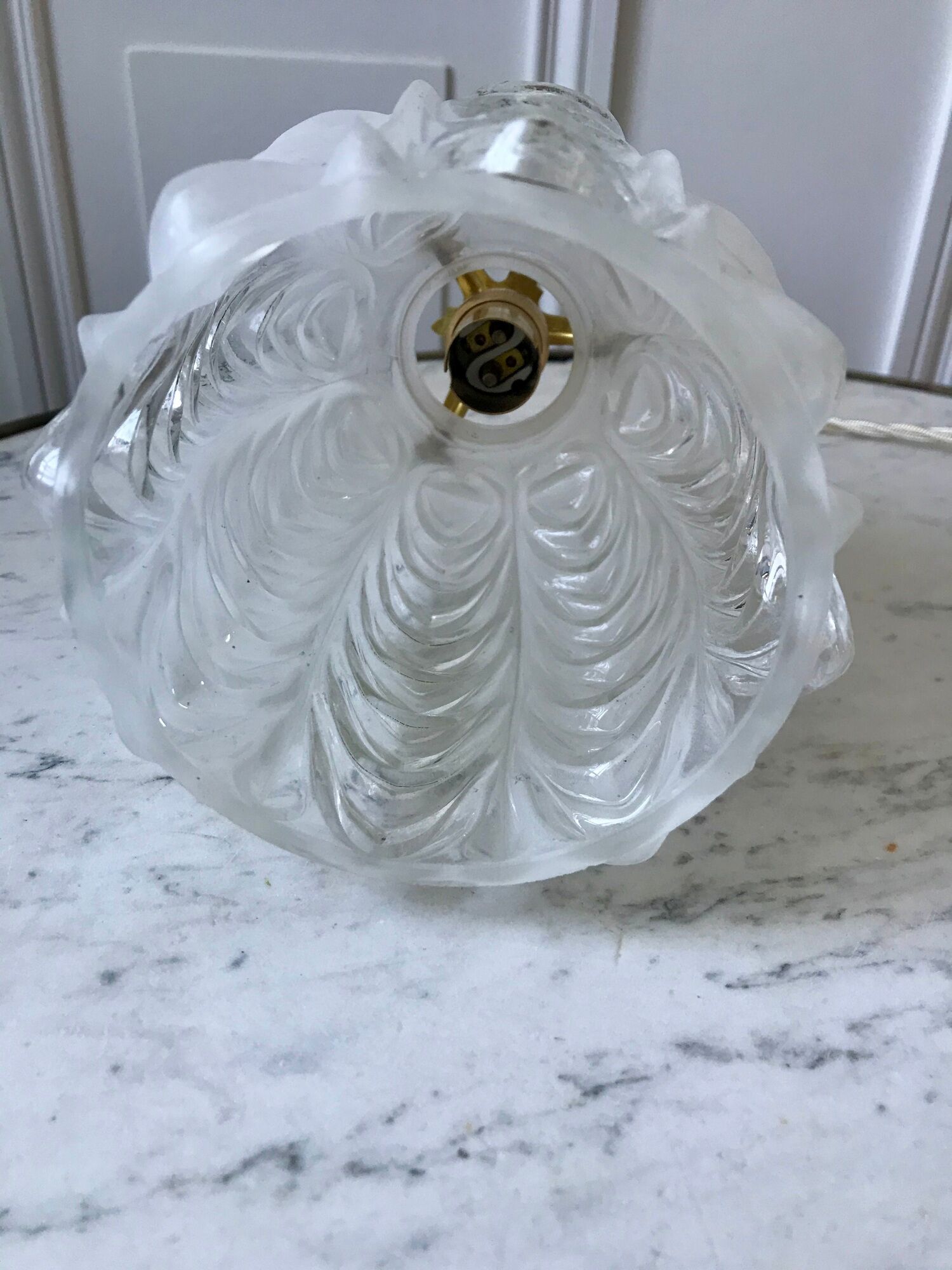 Art Deco frosted glass pendant lamp 30s