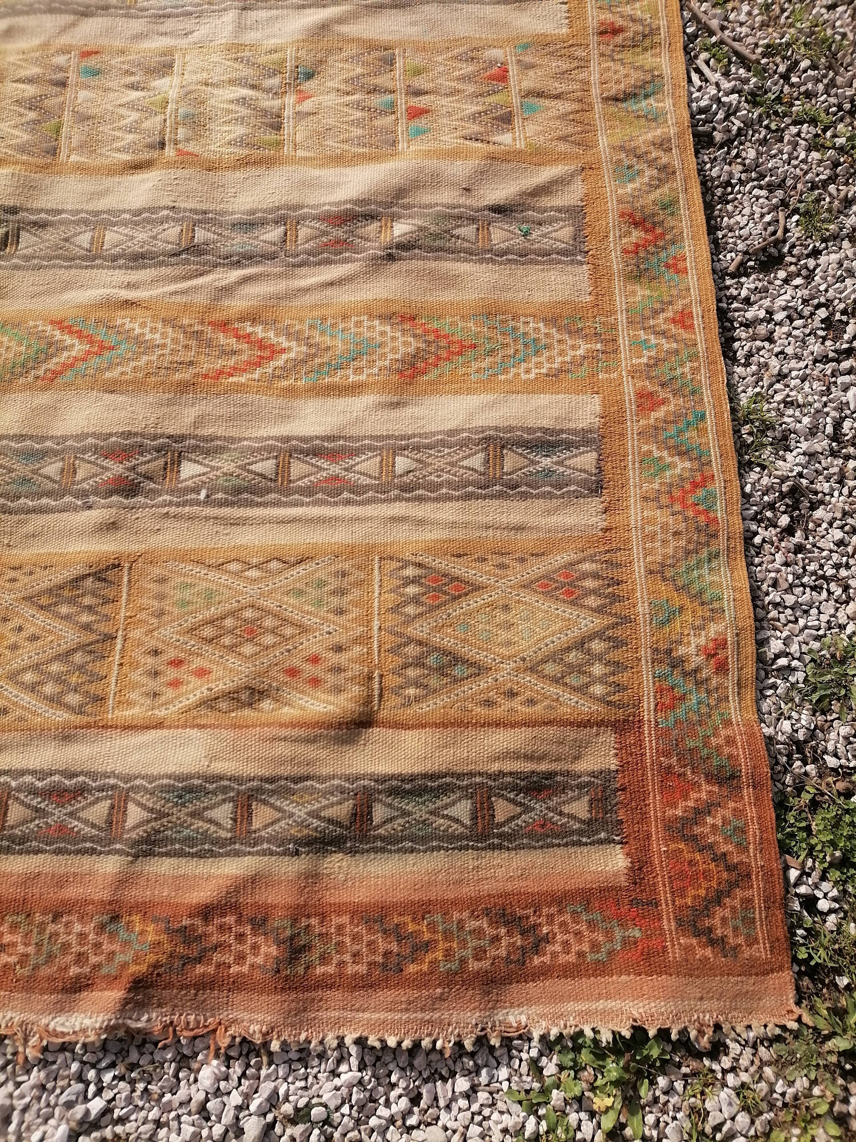 Old oriental carpet, kilim, 50s - 206 x 125cm