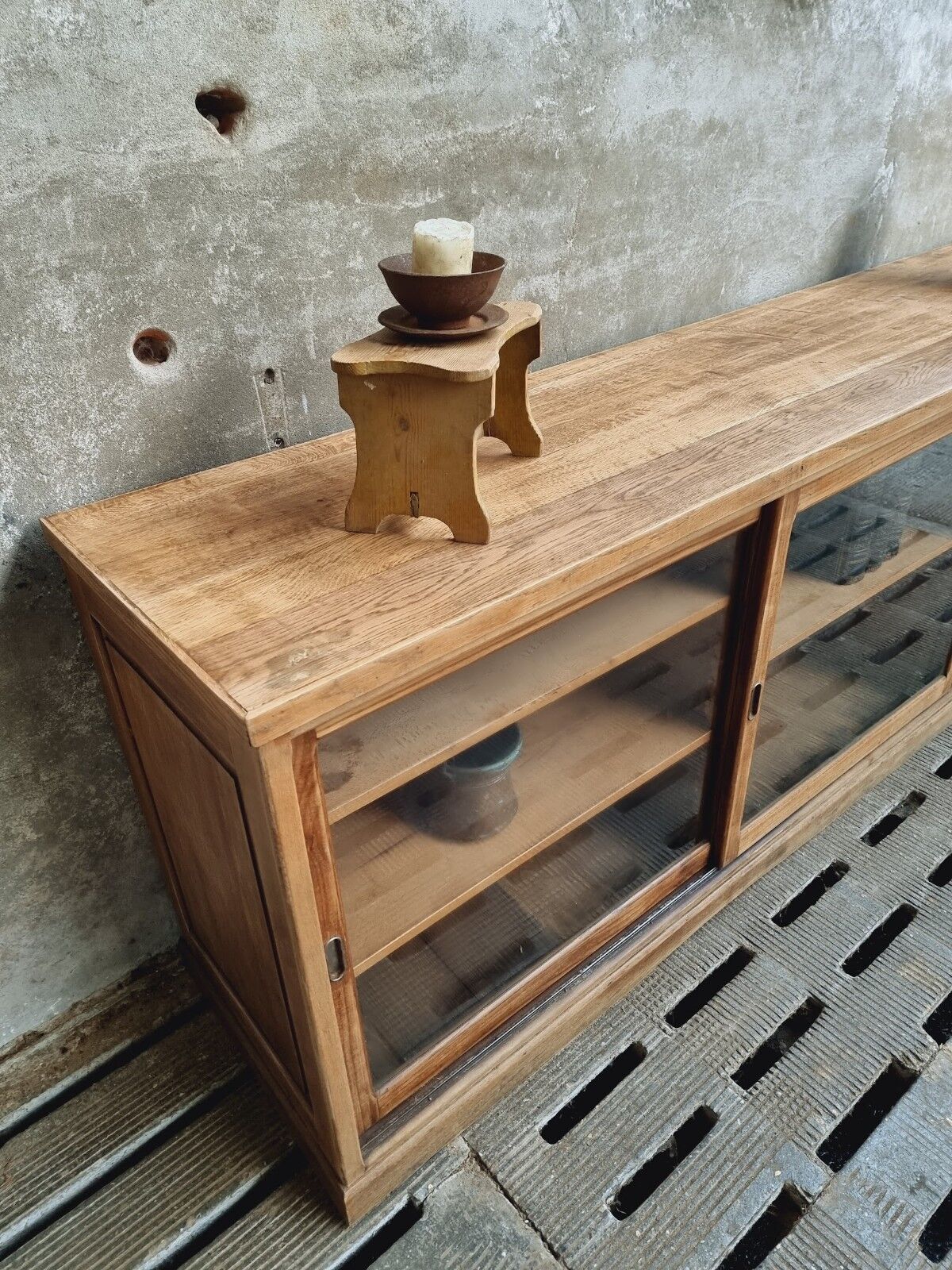 Antique display cabinet school cabinet oak sideboard 250 cm
