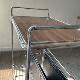 Vintage side table on wheels 60s