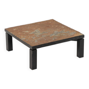 table basse brutaliste - ardoise