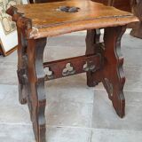Paire anciens tabourets bois sculpté
