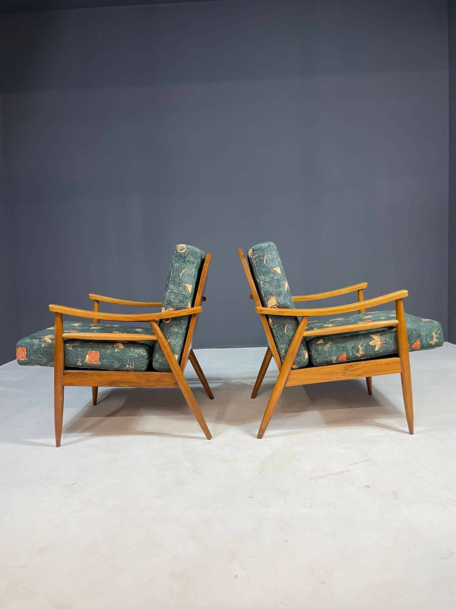 Pair of modern mid-century lounge chairs, Czechoslovakia, 1960s