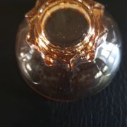 6 coupelles verre rose pied étoile