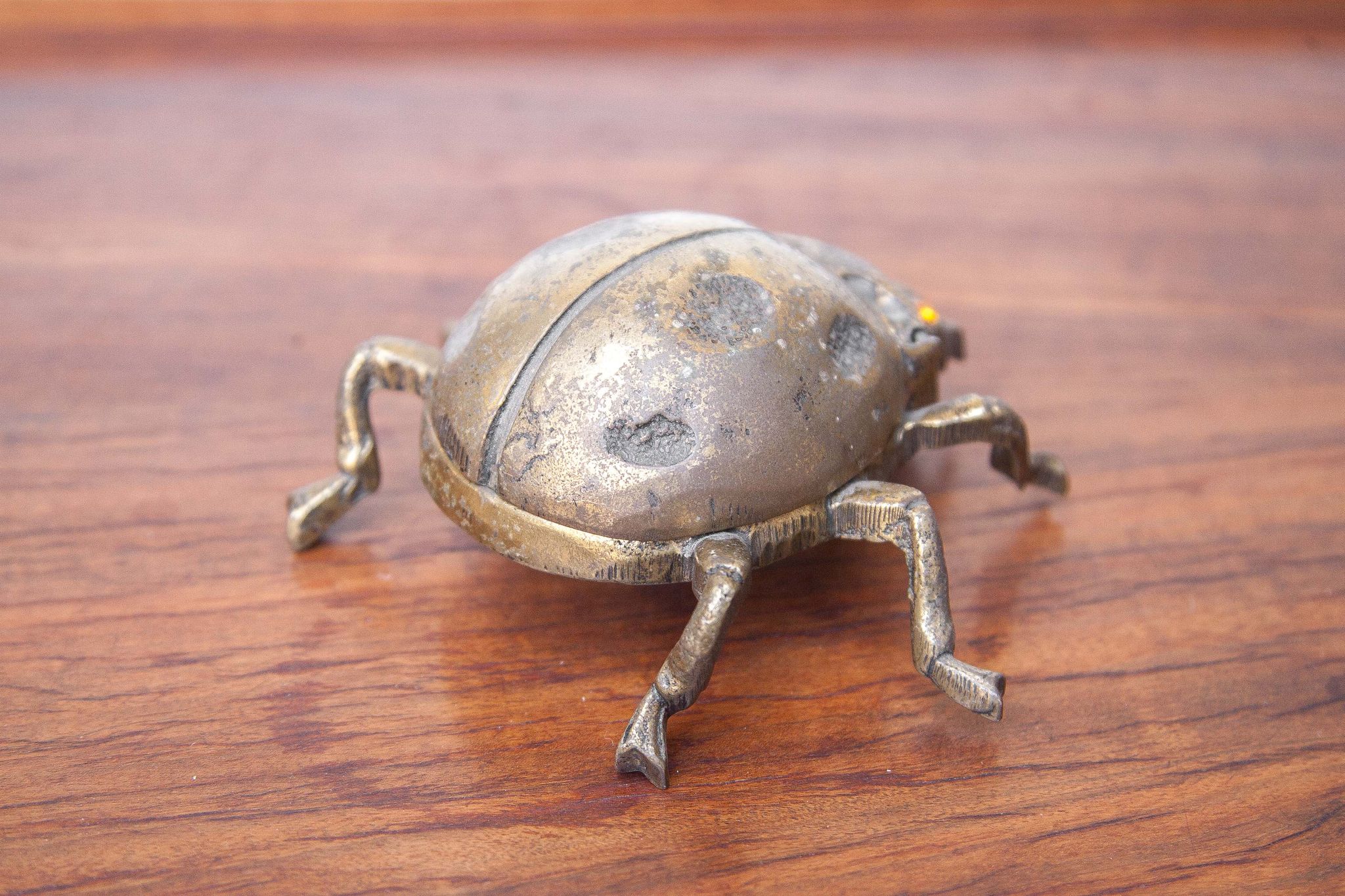 Vintage ashtray brass ladybug