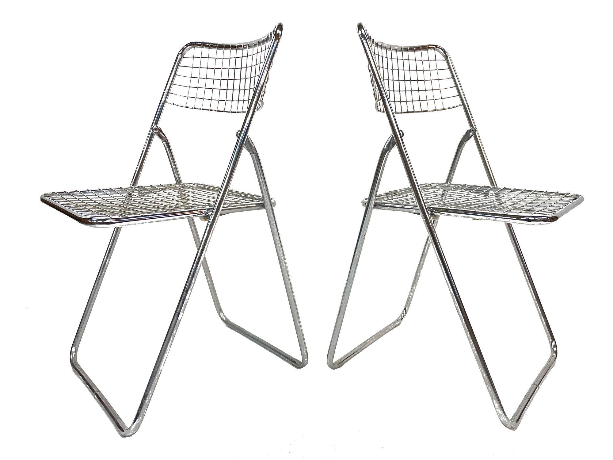 Set of four chrome folding chairs by Niels Gammelgaard for Ikea 1970