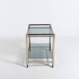 Italian modern chromed steel serving cart/side table, 1970’s
