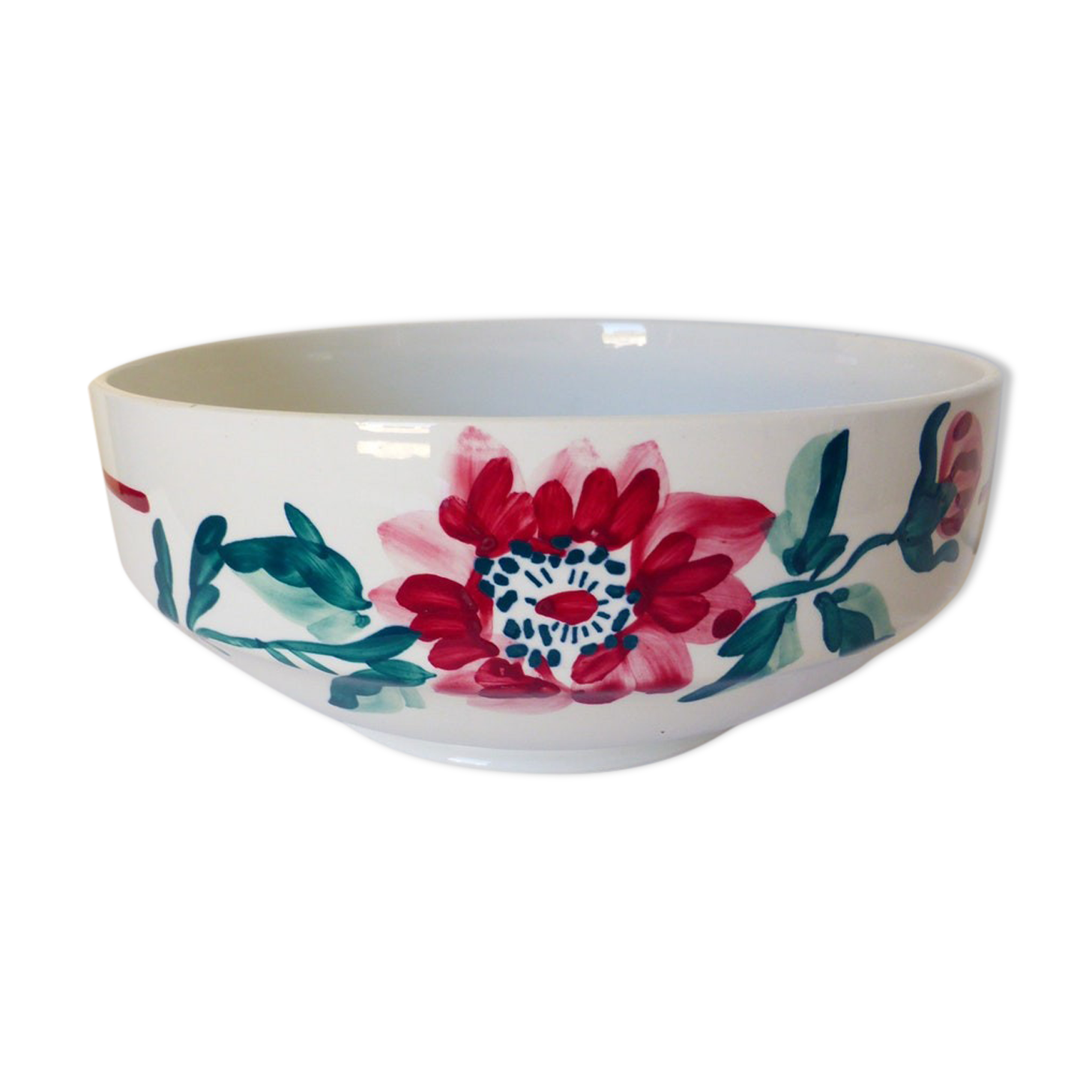 Vintage salad bowl from the Sarreguemines manufacture Model Monceau porcelain