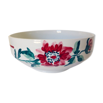 Vintage salad bowl from the Sarreguemines manufacture Model Monceau porcelain