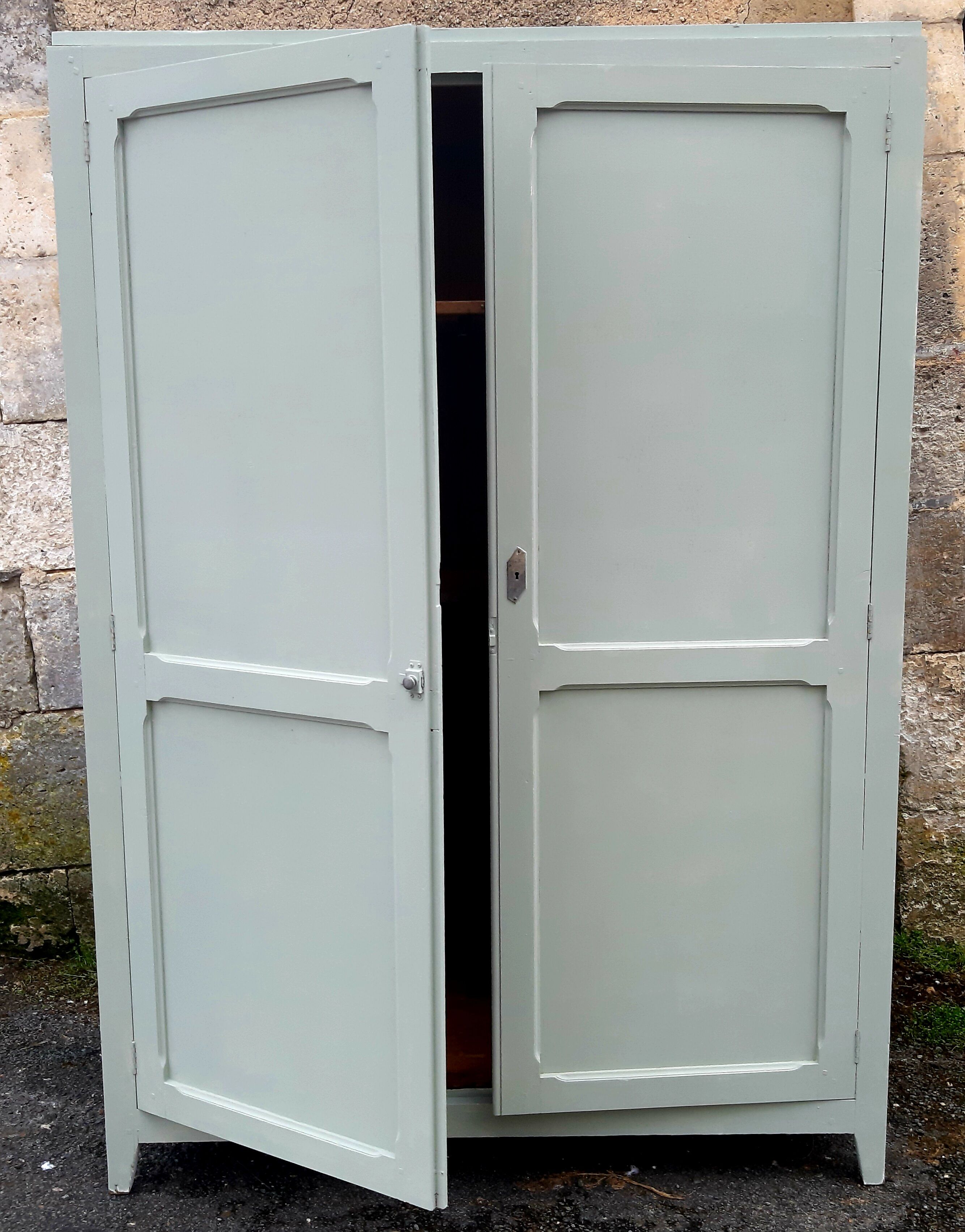 Large Parisian wardrobe willow green