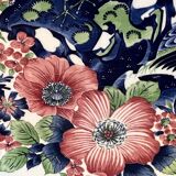 Japanese earthenware dish with peacock motif