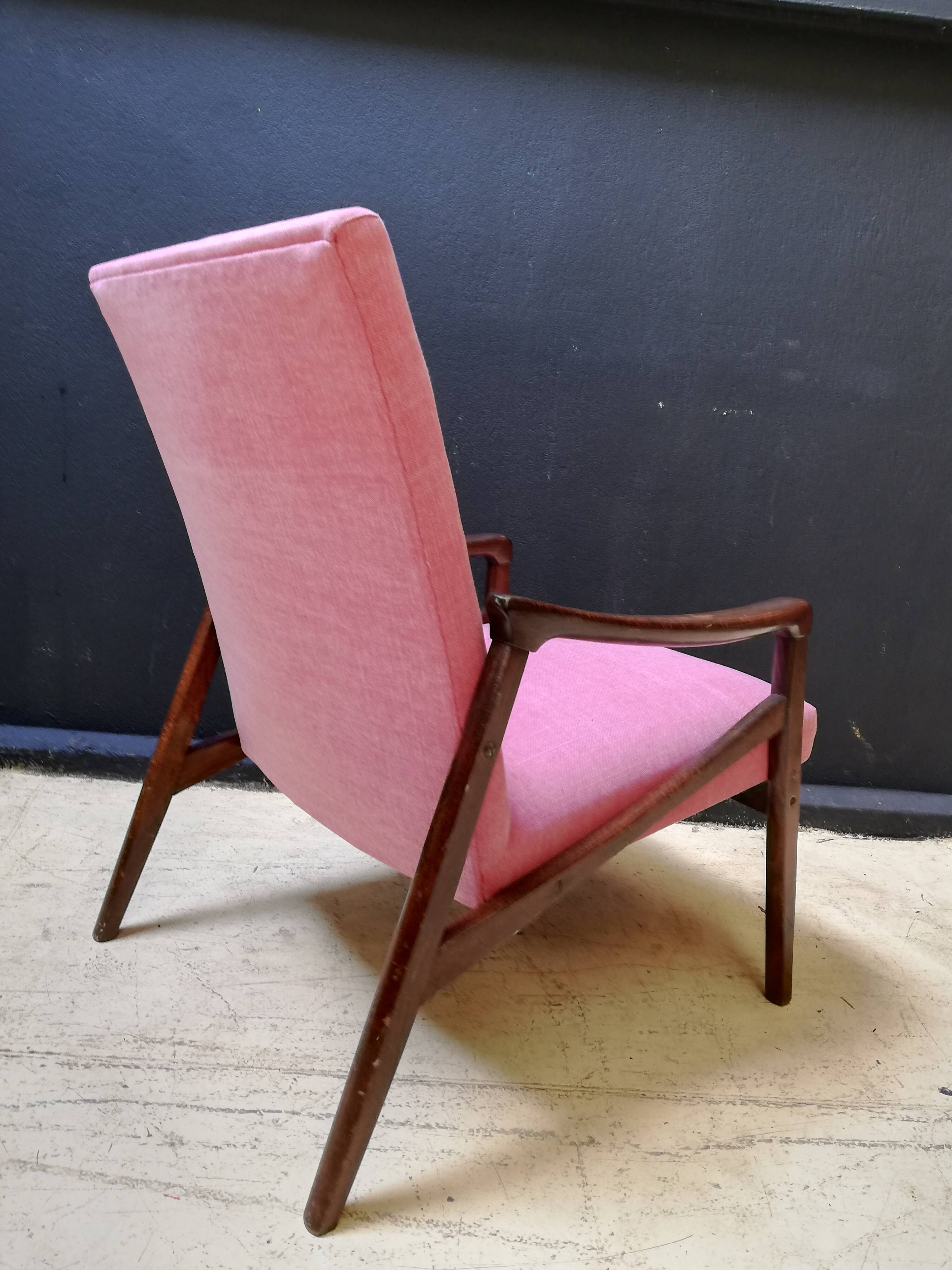 Pair of armchairs pink, czech