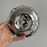 Coquillor butter dish in shiny silver metal