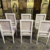 Suite of 6 Louis XVI style chairs in embossed velvet