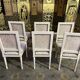Suite of 6 Louis XVI style chairs in embossed velvet