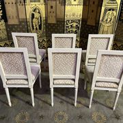 Suite of 6 Louis XVI style chairs in embossed velvet