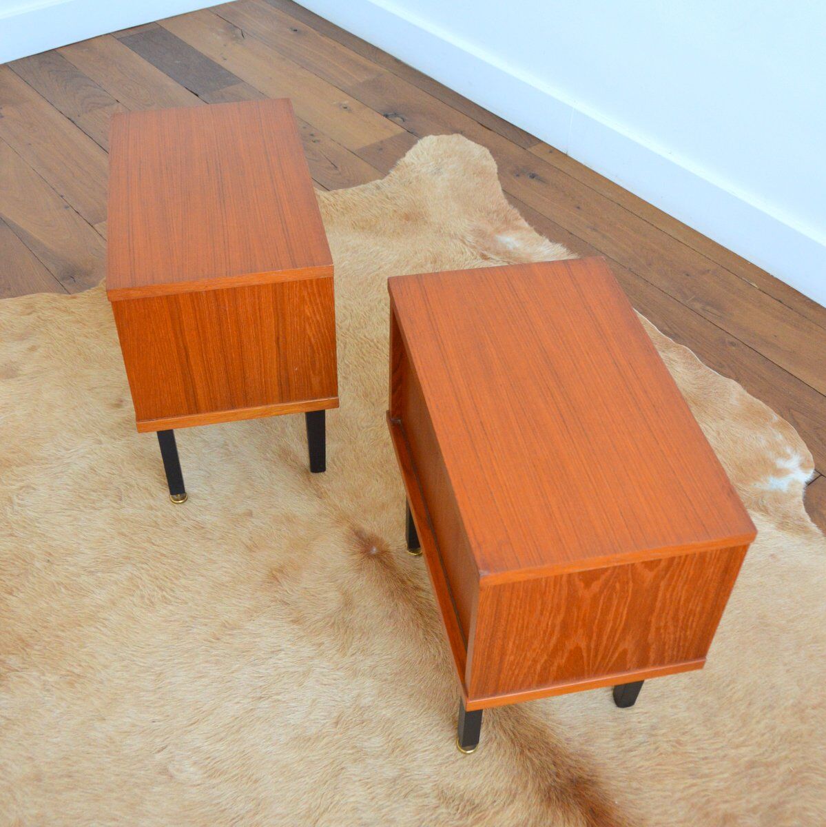 Pair of Scandinavian teak bedside tables 1960s